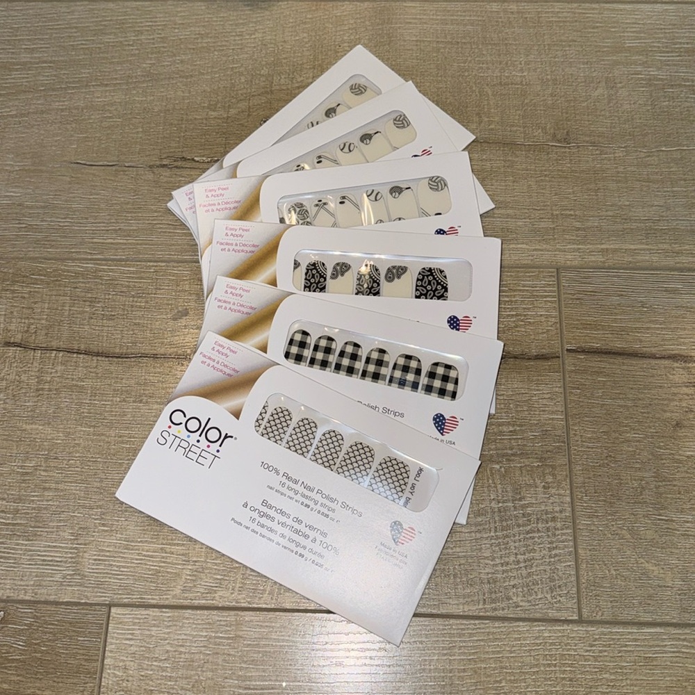 Color Street 100% Real Nail Polish Strips- 16 Long-lasting Strips set of 6